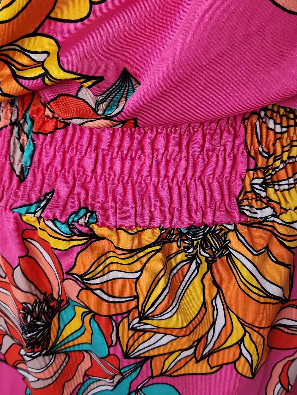 Trina Turk Fuschia, Teal and Orange Floral Halter Mini Dress S - Picture 7 of 10